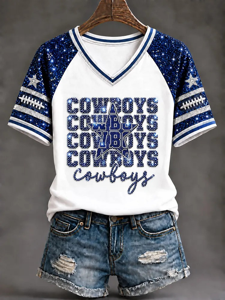 Dallas Cowboys Merch Dallas Football V-Neck Shirt Holiday Gift For Girlfriends 1 - Unicasport Dallas Cowboys Merch Dallas Football V-Neck Shirt Holiday Gift For Girlfriends