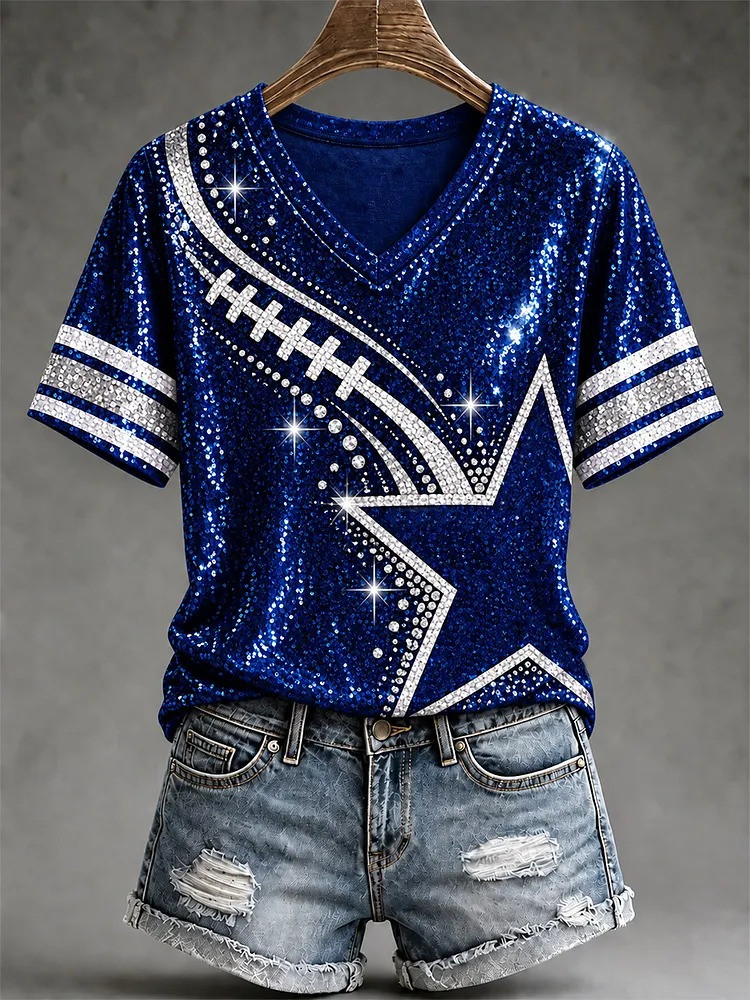 Dallas Cowboys Merch Dallas Football V-Neck Shirt Perfect Game Day Gift For Bestie 1 - Unicasport Dallas Cowboys Merch Dallas Football V-Neck Shirt Perfect Game Day Gift For Bestie