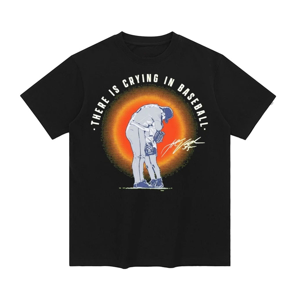 Justin Verlander Retirement Daughter Hug Detroit Tigers T-Shirt There Is Crying In Baseball Tee 1 - Unicasport Justin Verlander Retirement Daughter Hug Detroit Tigers T-Shirt There Is Crying In Baseball Tee