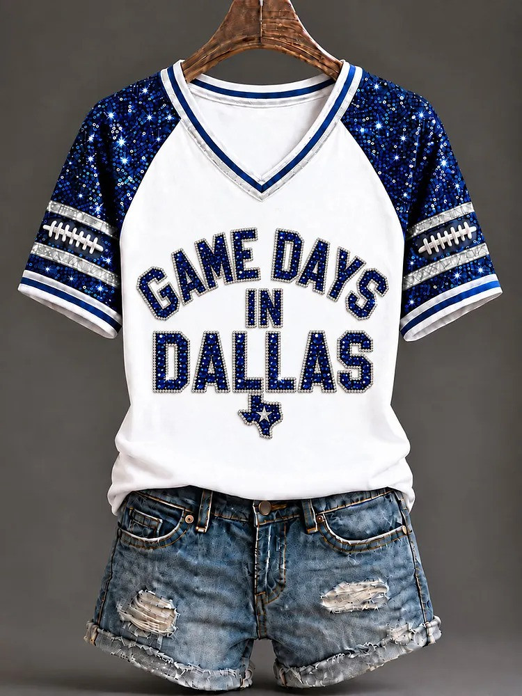 Dallas Cowboys Merch Game Days In Dallas Football V-Neck Shirt Best Game Day Gift 1 - Unicasport Dallas Cowboys Merch Game Days In Dallas Football V-Neck Shirt Best Game Day Gift
