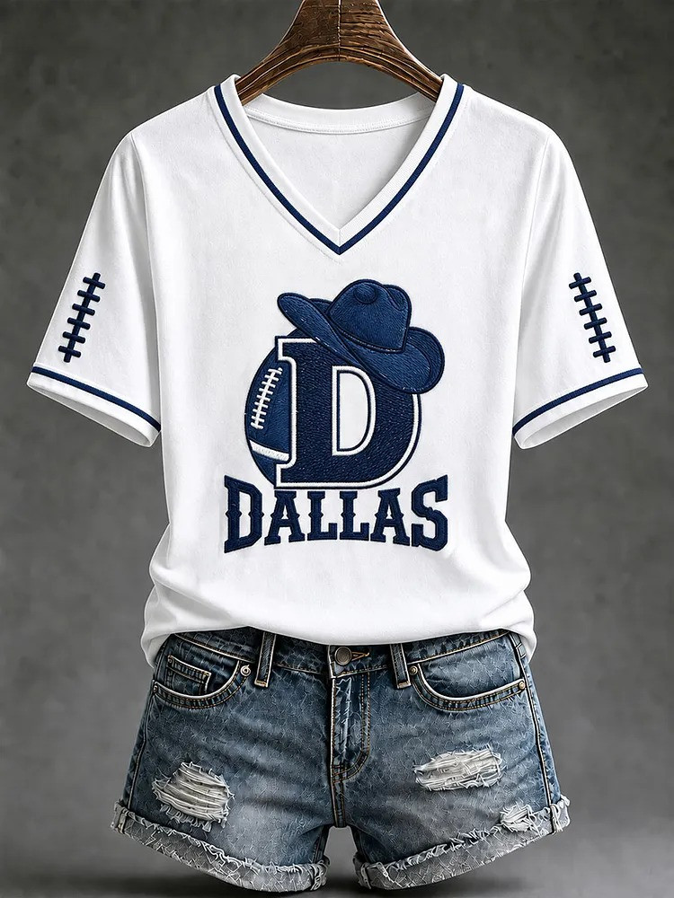Dallas Cowboys Merch Dallas Football V-Neck Shirt Gift For Cowboys Lover 1 - Unicasport Dallas Cowboys Merch Dallas Football V-Neck Shirt Gift For Cowboys Lover