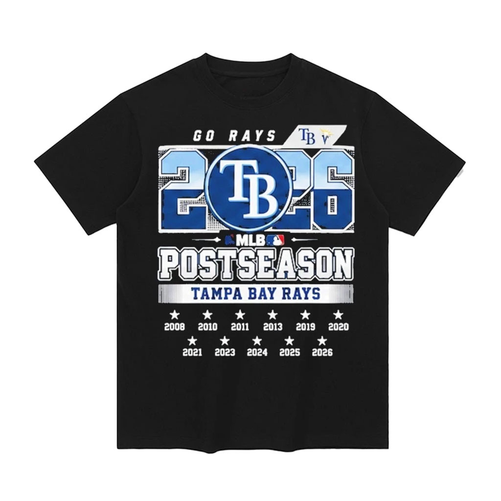 Tampa Bay Rays 2026 Postseason History Years Star Graphic T-Shirt Rays Merch Baseball Fan Gifts 1 - Unicasport Tampa Bay Rays 2026 Postseason History Years Star Graphic T-Shirt Rays Merch Baseball Fan Gifts