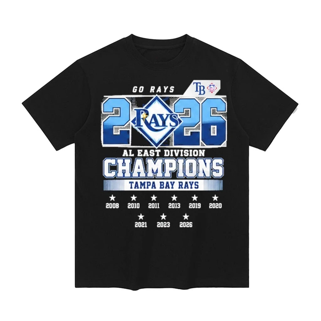 Tampa Bay Rays Merch 2026 AL East Division Champions Postseason Years Star T-Shirt Fan Gifts 1 - Unicasport Tampa Bay Rays Merch 2026 AL East Division Champions Postseason Years Star T-Shirt Fan Gifts