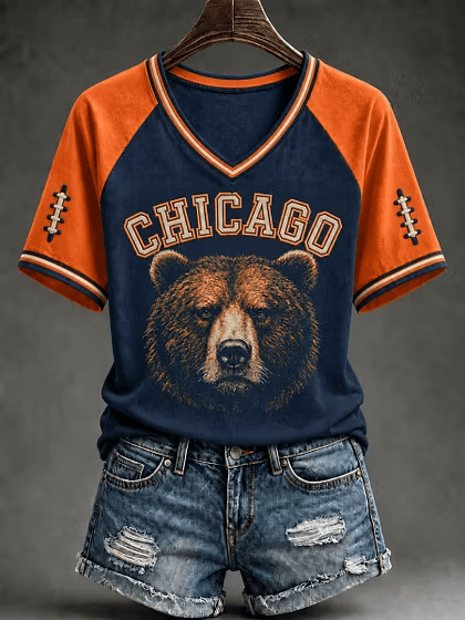 Chicago Bears Merch Chicago Bears V-Neck Shirt Great Holiday Gift For Gameday 1 - Unicasport Chicago Bears Merch Chicago Bears V-Neck Shirt Great Holiday Gift For Gameday