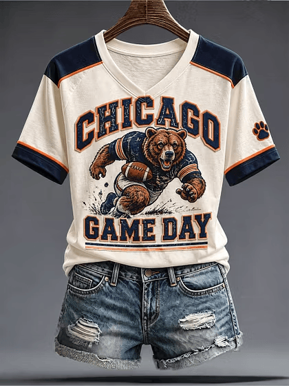 Chicago Bears Merch Chicago Game Day V-Neck Shirt Unique Gift For Brother 1 - Unicasport Chicago Bears Merch Chicago Game Day V-Neck Shirt Unique Gift For Brother
