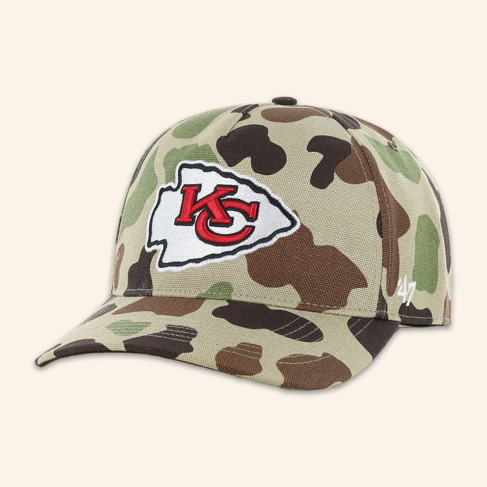 Kansas City Chiefs Merch X 47 Hat Duck Camo Hat NFL Teams Baseball Cap Gifts For Chiefs Kingdom