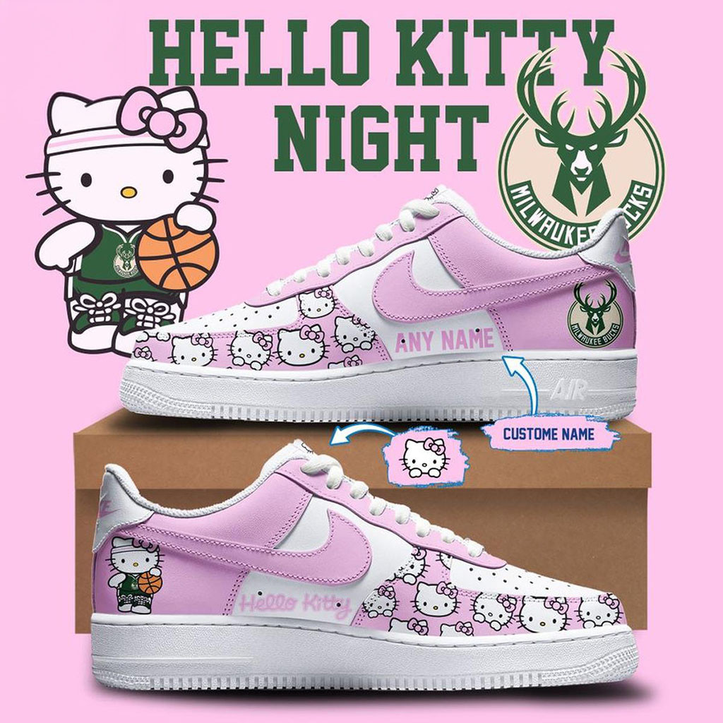 Personalized Milwaukee Bucks X Hello Kitty Night 2026 Shoes Sneakers Bucks Merch Cute Gifts 1 - Unicasport Personalized Milwaukee Bucks X Hello Kitty Night 2026 Shoes Sneakers Bucks Merch Cute Gifts