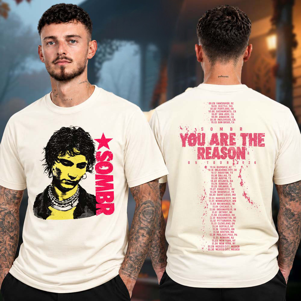 Sombr Merch You Are The Reason Tour Punk Portrait Shirt Sombr Concert Clothes Fans Gifts