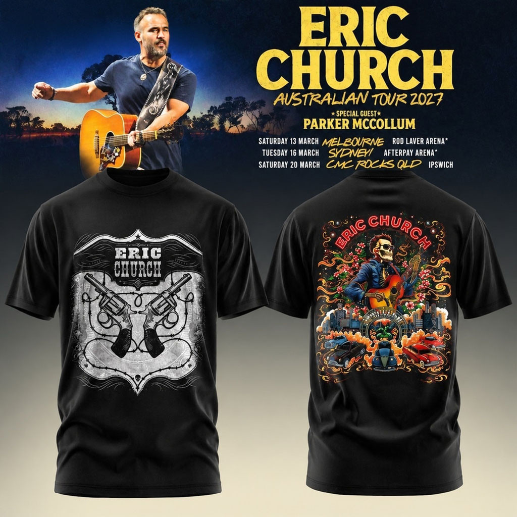 Eric Church Australian Tour 2027 T-Shirt Eric Church Merch Gift Ideas For Music Lovers