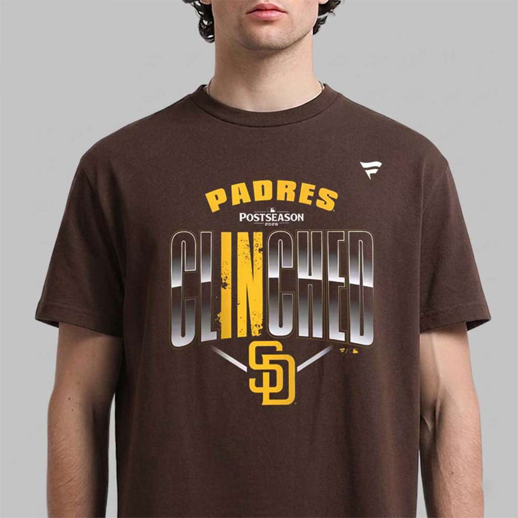 San Diego Padres 2026 Postseason Locker Room Clinched T-Shirt SD Padres Merch Gifts For Fans 1 - Unicasport San Diego Padres 2026 Postseason Locker Room Clinched T-Shirt SD Padres Merch Gifts For Fans