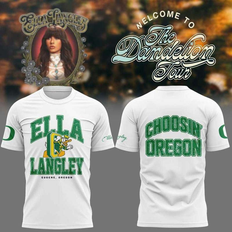 Oregon Ducks x Ella Langley Merch Choosin Oregon The Dandelion Tour 2026 T-Shirt Fans Gear 1 - Unicasport Oregon Ducks x Ella Langley Merch Choosin Oregon The Dandelion Tour 2026 T-Shirt Fans Gear