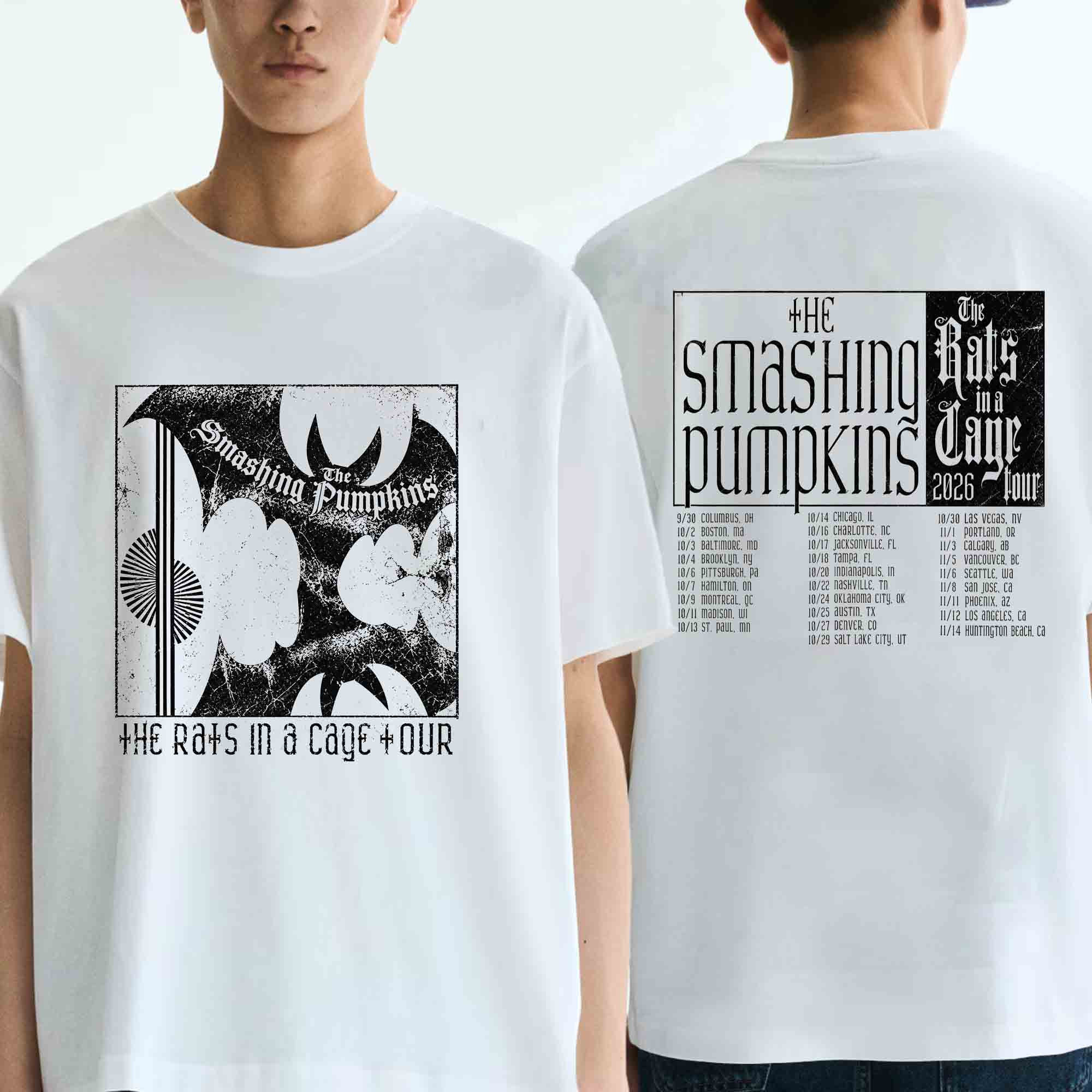 The Smashing Pumpkins Merch Rats In A Cage 2026 Tour Dates T-Shirt Alternative Rock Lover Gift Ideas 1 - Unicasport The Smashing Pumpkins Merch Rats In A Cage 2026 Tour Dates T-Shirt Alternative Rock Lover Gift Ideas