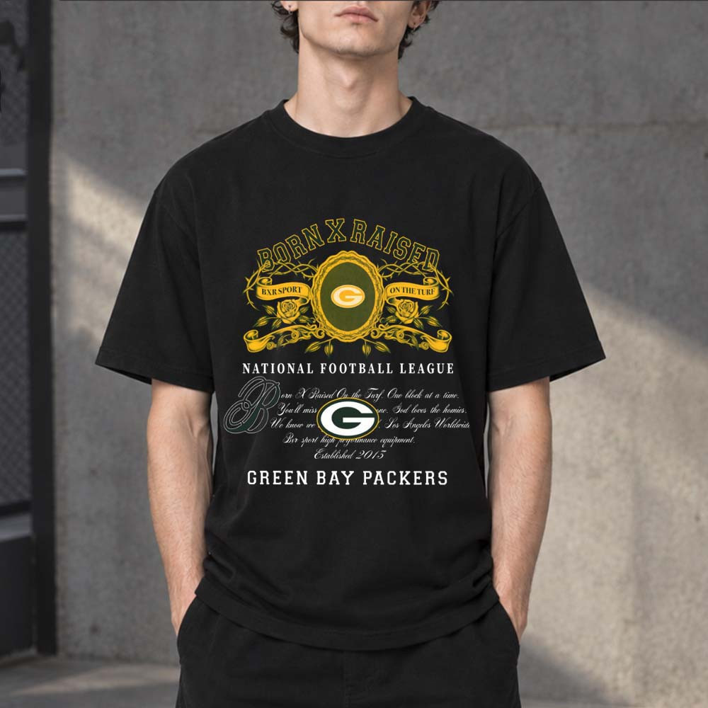 BornxRaised Merch x National Football League Green Bay Packers T-Shirt Football Fans Gear 1 - Unicasport BornxRaised Merch x National Football League Green Bay Packers T-Shirt Football Fans Gear