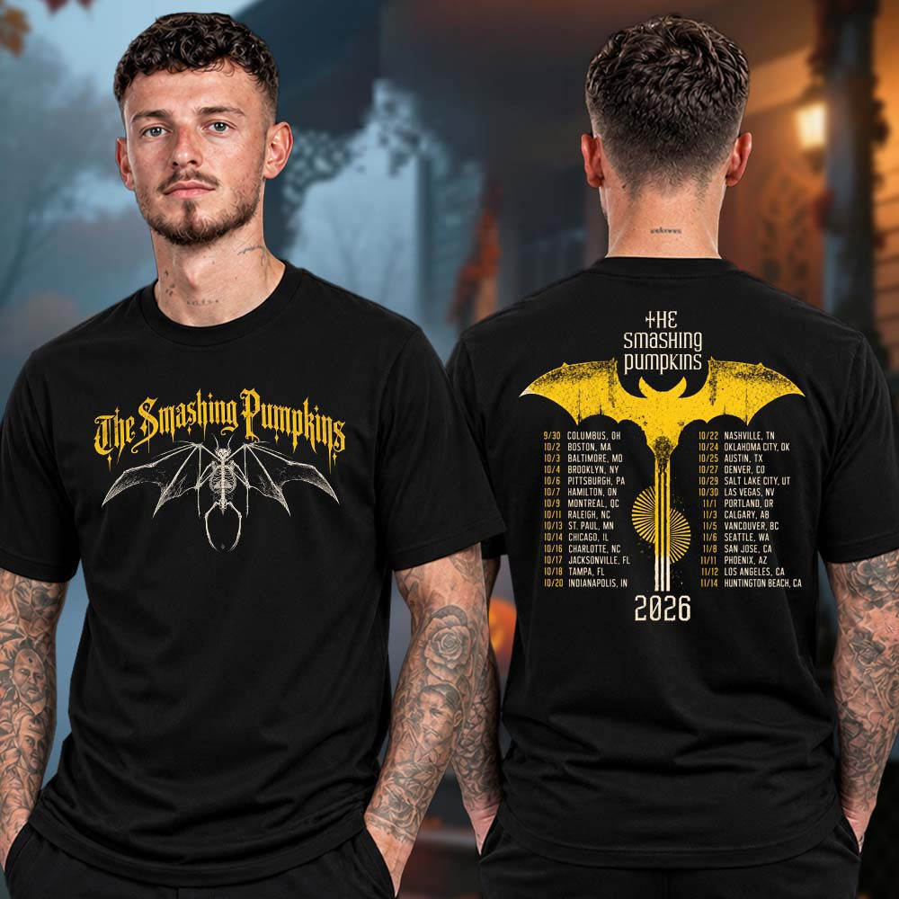 The Smashing Pumpkins Merch The Rats In A Cage Tour 2026 Skeleton Bat Tour Dates T-Shirt Rock Fans Gear Ideas 1 - Unicasport The Smashing Pumpkins Merch The Rats In A Cage Tour 2026 Skeleton Bat Tour Dates T-Shirt Rock Fans Gear Ideas