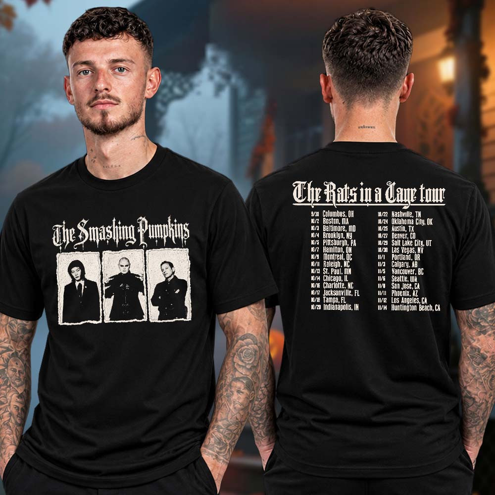 The Smashing Pumpkins Merch The Rats In A Cage Tour 2026 Photo Band Tour T-Shirt Concert Fans Gear 1 - Unicasport The Smashing Pumpkins Merch The Rats In A Cage Tour 2026 Photo Band Tour T-Shirt Concert Fans Gear