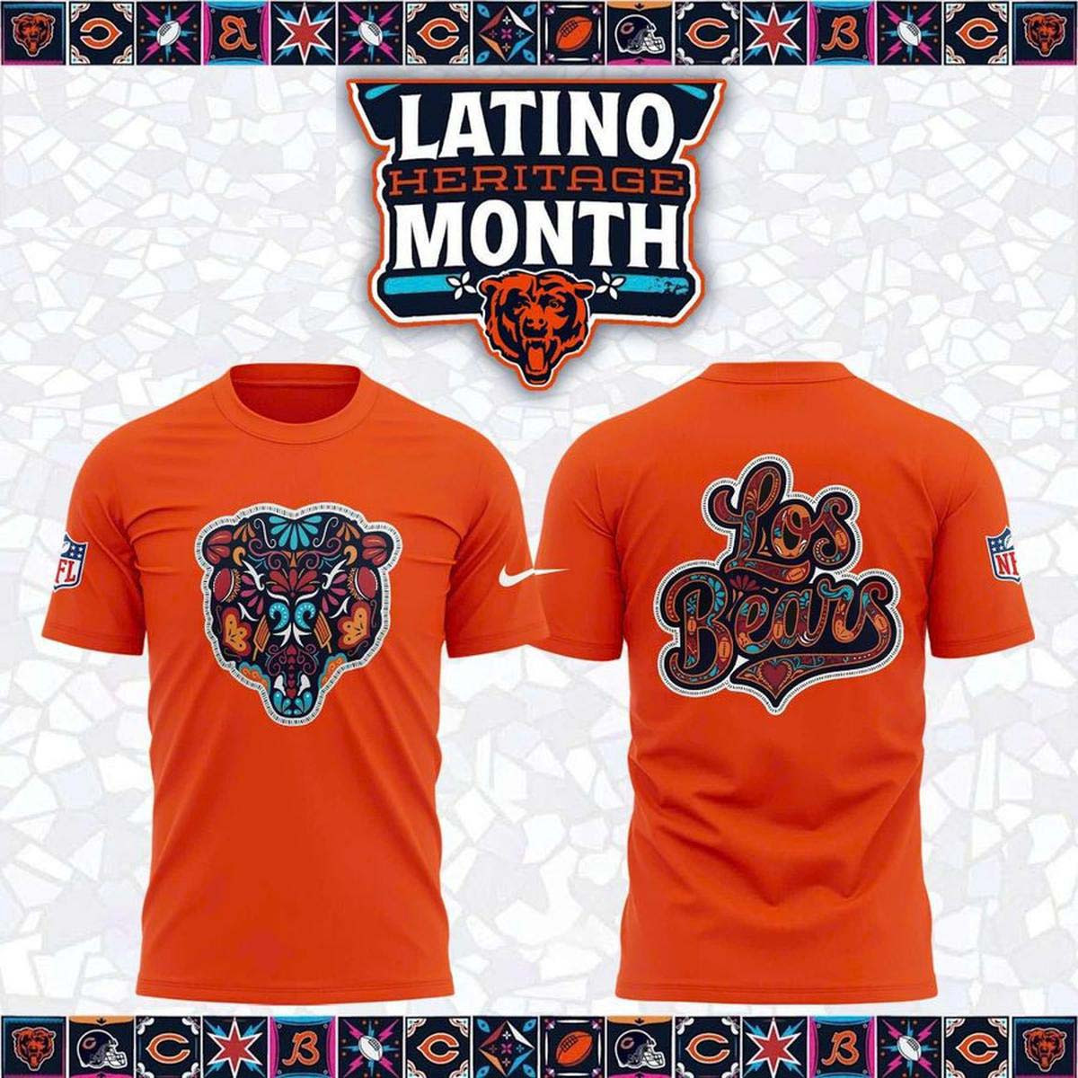 Chicago Bears Merch 2026 Latino Heritage Month Los Bears T-Shirt Gift For Football Fans 1 - Unicasport Chicago Bears Merch 2026 Latino Heritage Month Los Bears T-Shirt Gift For Football Fans