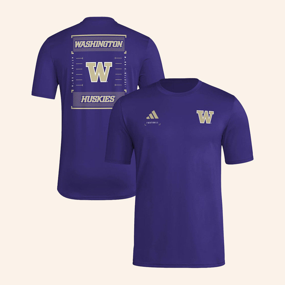 Washington Huskies Merch Locker Football Icon Aeroready Pre Game Shirt Huskies NCAA Apparel 1 - Unicasport Washington Huskies Merch Locker Football Icon Aeroready Pre Game Shirt Huskies NCAA Apparel