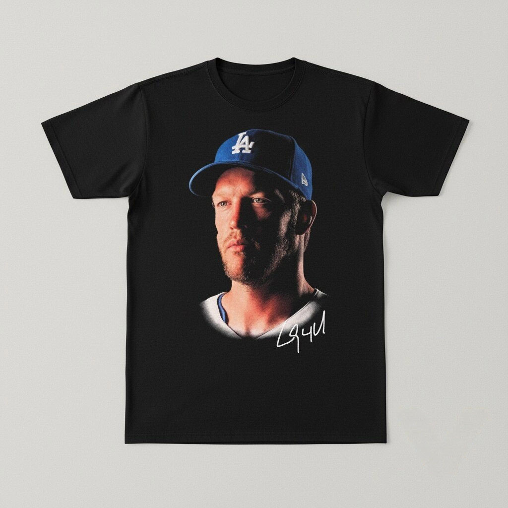Kike Hernandez Wears Clayton Kershaw Face T-Shirt Black Gifts For Baseball Fans 1 - Unicasport Kike Hernandez Wears Clayton Kershaw Face T-Shirt Black Gifts For Baseball Fans