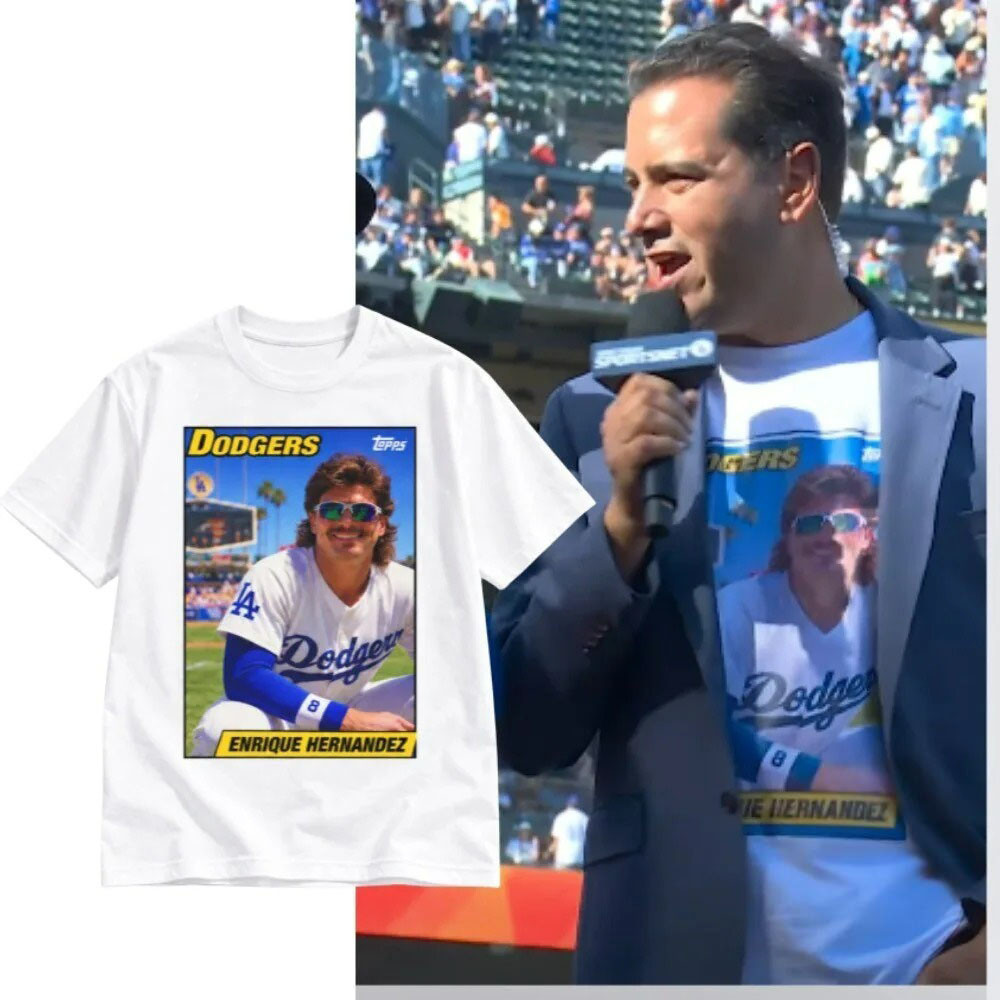 Enrique Hernandez Los Angeles Dodgers Topps Baseball Card Shirt LA Dodgers Merch Gifts Ideas 1 - Unicasport Enrique Hernandez Los Angeles Dodgers Topps Baseball Card Shirt LA Dodgers Merch Gifts Ideas