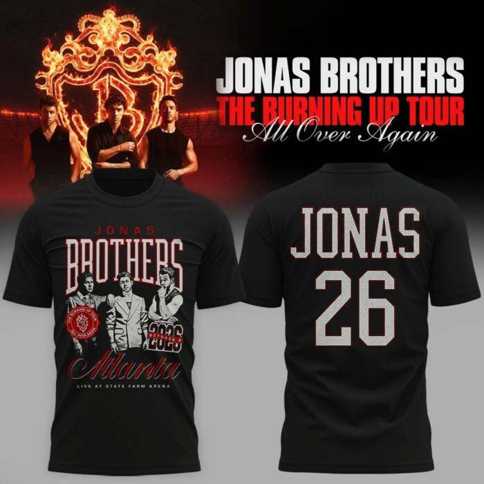 Jonas Brothers Merch The Burning Up Tour All Over Again Black T-Shirt Jonas Brothers Music Lover Gift 1 - Unicasport Jonas Brothers Merch The Burning Up Tour All Over Again Black T-Shirt Jonas Brothers Music Lover Gift