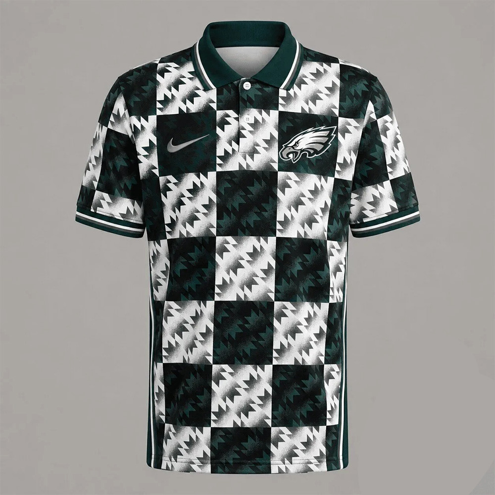 Philadelphia Eagles Merch National Football League Retro Geometric Polo Shirt NFL Apparel 1 - Unicasport Philadelphia Eagles Merch National Football League Retro Geometric Polo Shirt NFL Apparel