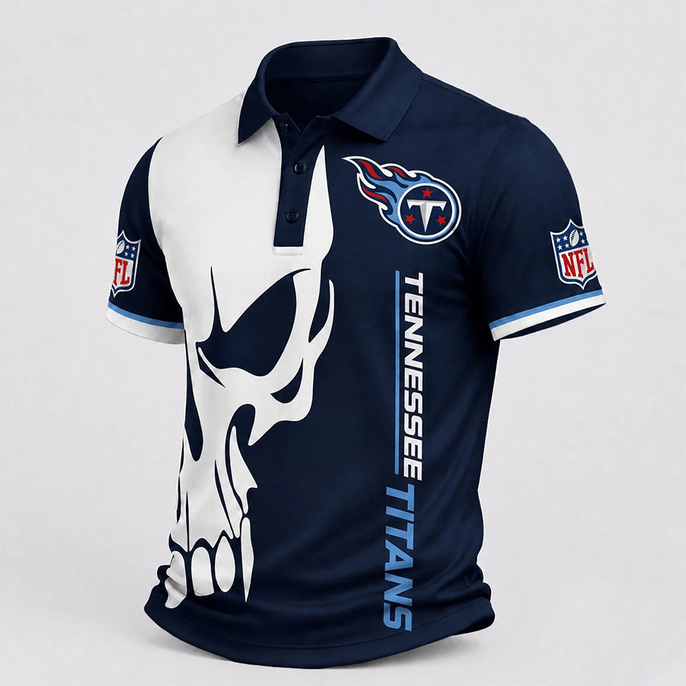 Tennessee Titans Merch Skull Design National Football League Polo Shirt NFL Apparel Gifts Ideas 1 - Unicasport Tennessee Titans Merch Skull Design National Football League Polo Shirt NFL Apparel Gifts Ideas