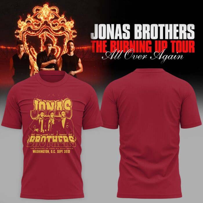 Jonas Brothers Merch The Burning Up Tour All Over Again Red T-Shirt Pop Music Fans Gear Ideas 1 - Unicasport Jonas Brothers Merch The Burning Up Tour All Over Again Red T-Shirt Pop Music Fans Gear Ideas