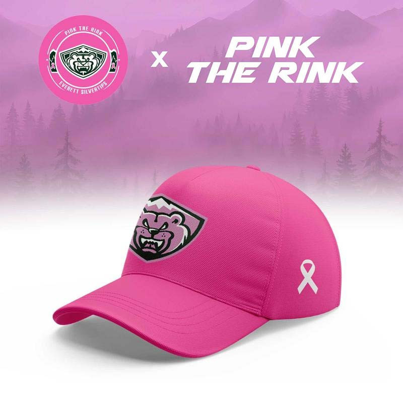 Everett Silvertips Merch 2026 Pink The Rink Baseball Cap Gift For Hockey Lover