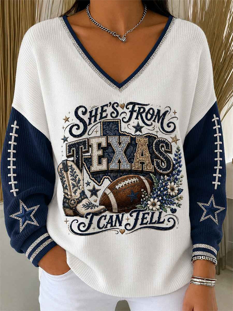 Dallas Cowboys Merch She From Texas I Can tell Shirt Game Day Clothing Gift For Cowboys Fans 1 - Unicasport Dallas Cowboys Merch She From Texas I Can tell Shirt Game Day Clothing Gift For Cowboys Fans