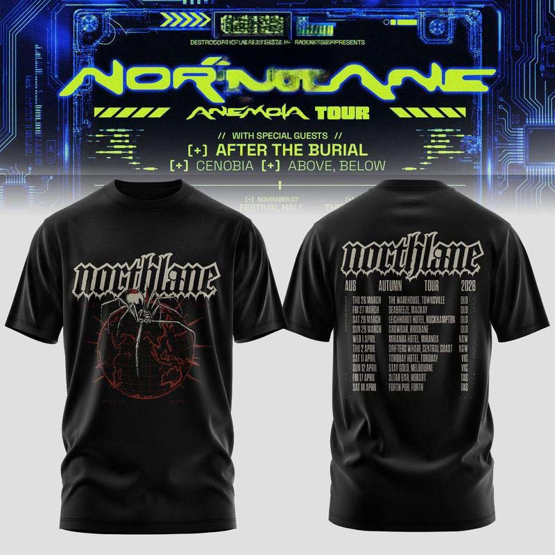 Northlane Merch The Anemoia Tour 2026 Black T-Shirt Best Alternative Metal Music Lover Gift 1 - Unicasport Northlane Merch The Anemoia Tour 2026 Black T-Shirt Best Alternative Metal Music Lover Gift