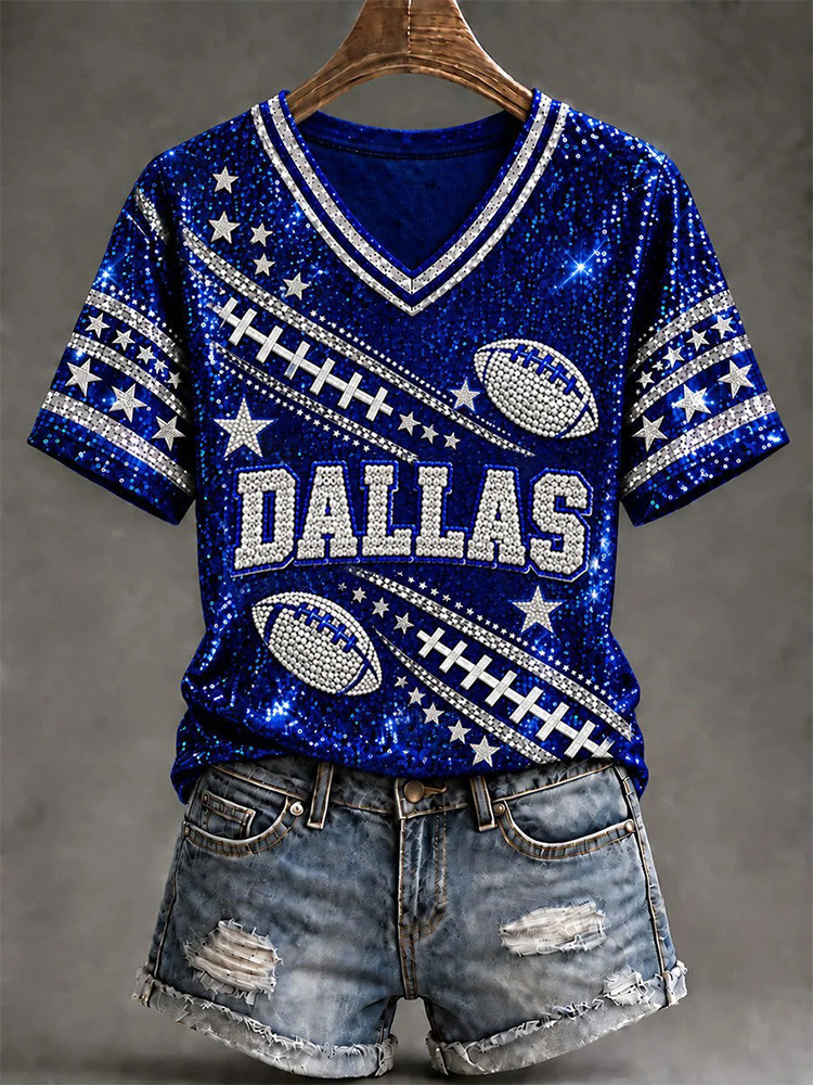 Dallas Cowboys Merch Dallas V-Neck Shirt Game Day Outfit Gift For Cowboys Lovers 1 - Unicasport Dallas Cowboys Merch Dallas V-Neck Shirt Game Day Outfit Gift For Cowboys Lovers