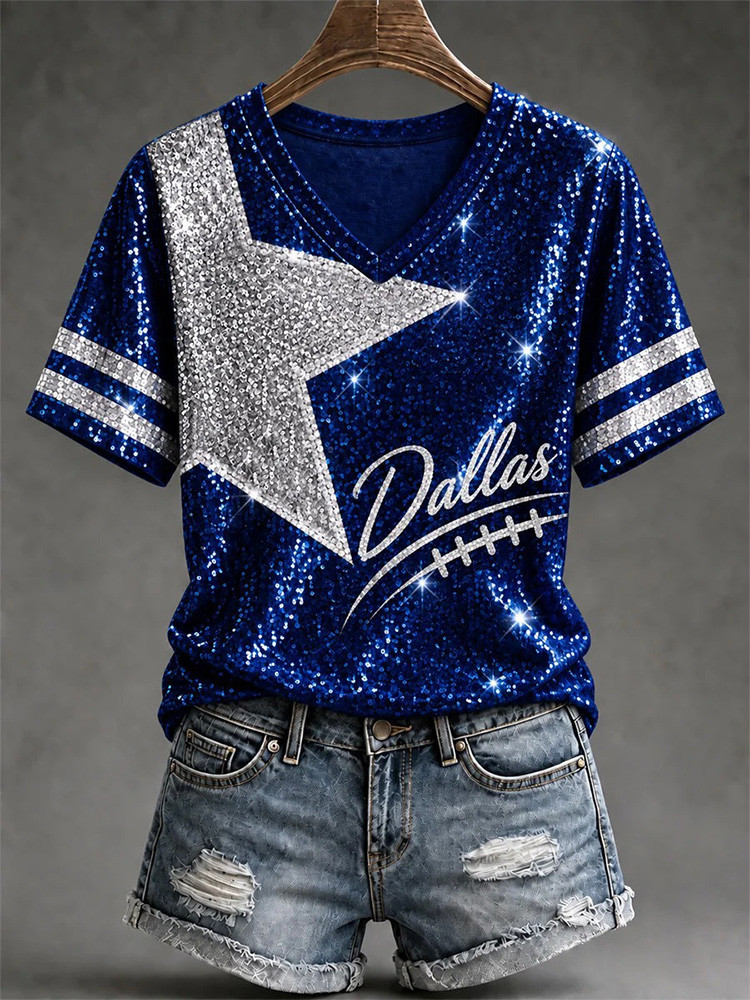 Dallas Cowboys Merch V-Neck Shirt Game Day Apparel NFL Shirt Gift For Cowboys Fans 1 - Unicasport Dallas Cowboys Merch V-Neck Shirt Game Day Apparel NFL Shirt Gift For Cowboys Fans
