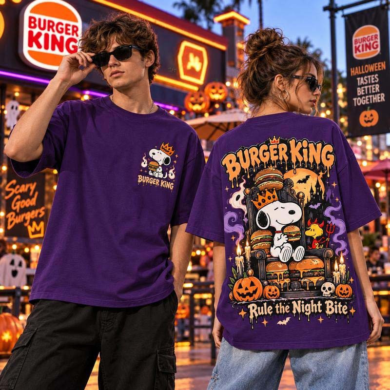 Snoopy Merch Burger King Halloween Burger Pumpkin Ghost Spooky Night Bite T-Shirt Fans Gear 1 - Unicasport Snoopy Merch Burger King Halloween Burger Pumpkin Ghost Spooky Night Bite T-Shirt Fans Gear