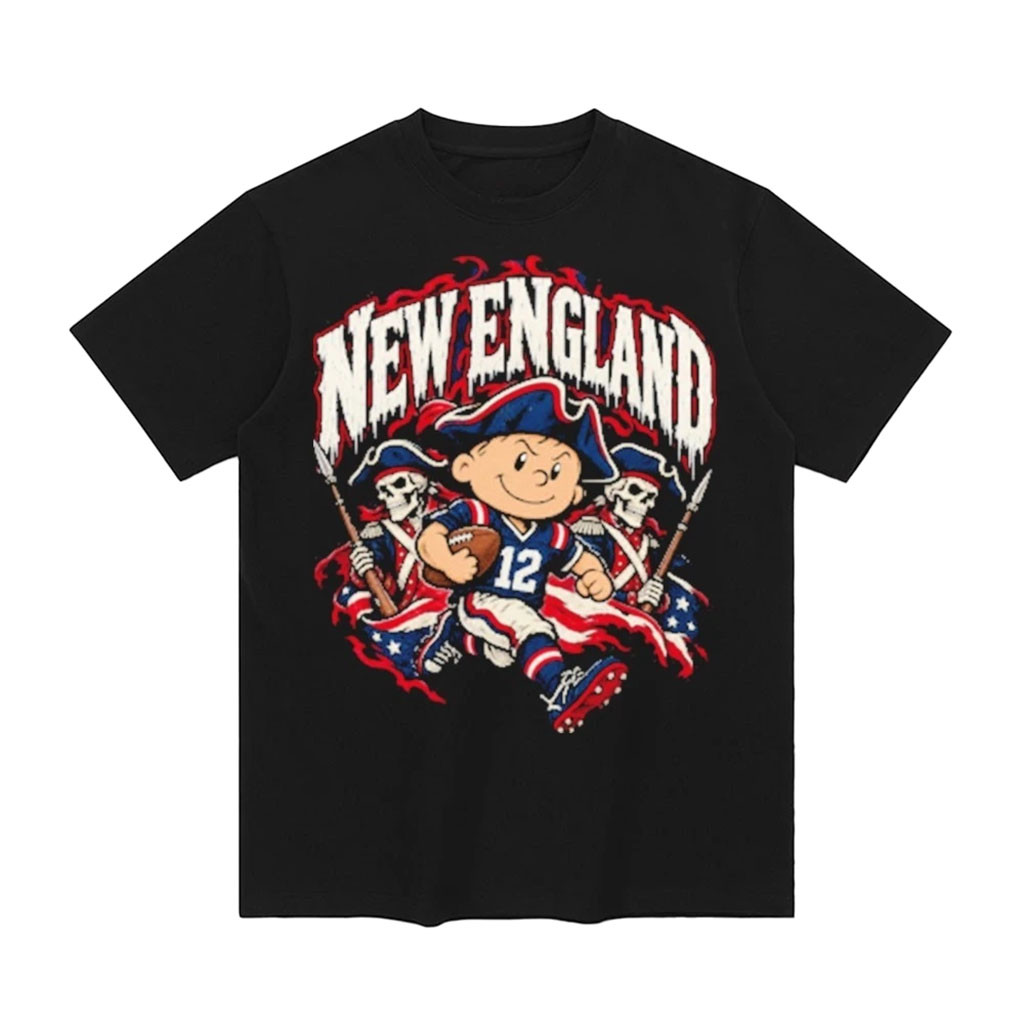 New England Patriots Merch Tom Brady #12 Bootleg Skeleton Football T-Shirt Game Day Gifts 1 - Unicasport New England Patriots Merch Tom Brady #12 Bootleg Skeleton Football T-Shirt Game Day Gifts