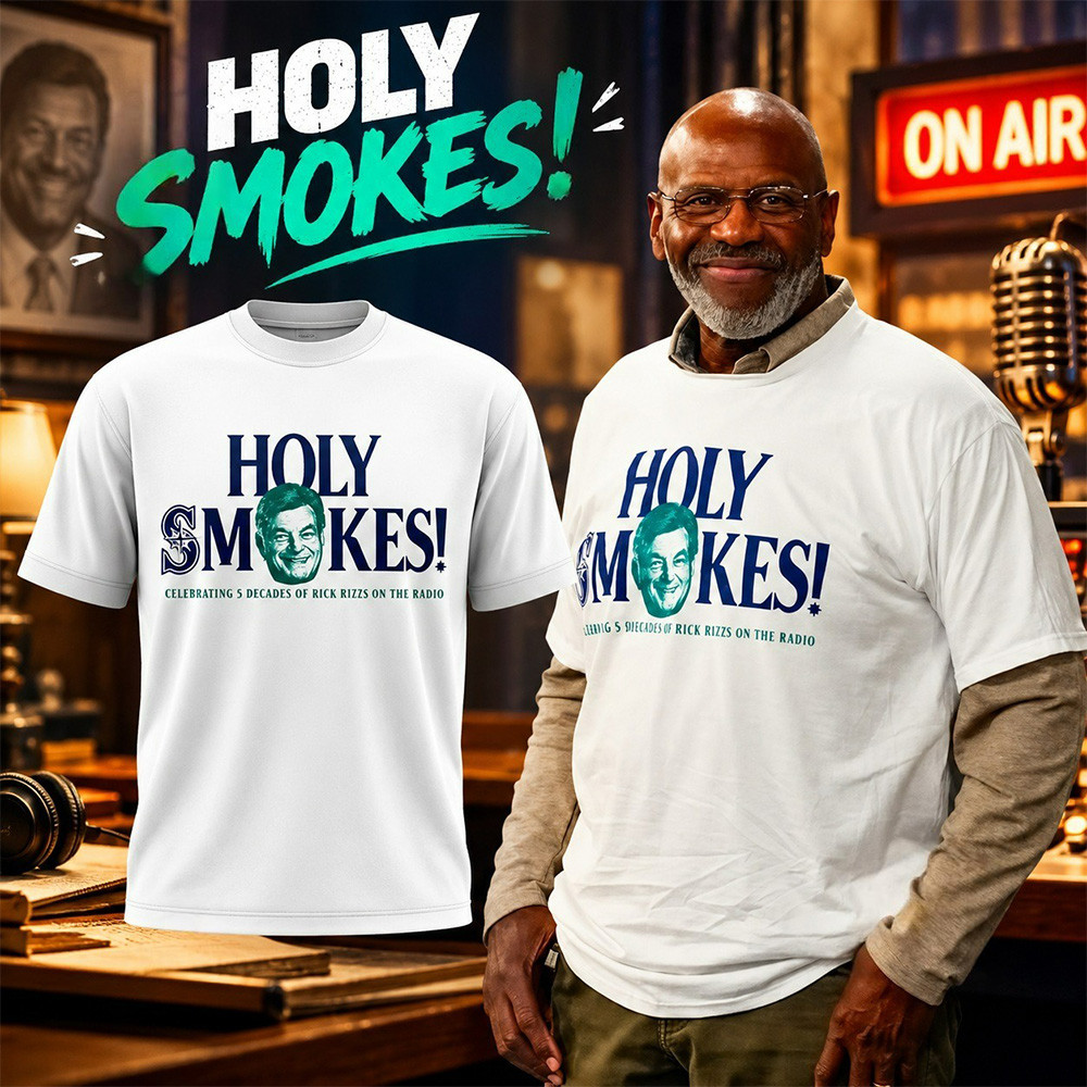 Rick Rizzs Holy Smokes 5 Decades On The Radio Shirt Rick Rizzs Merch Gifts For Mariners Fans 1 - Unicasport Rick Rizzs Holy Smokes 5 Decades On The Radio Shirt Rick Rizzs Merch Gifts For Mariners Fans