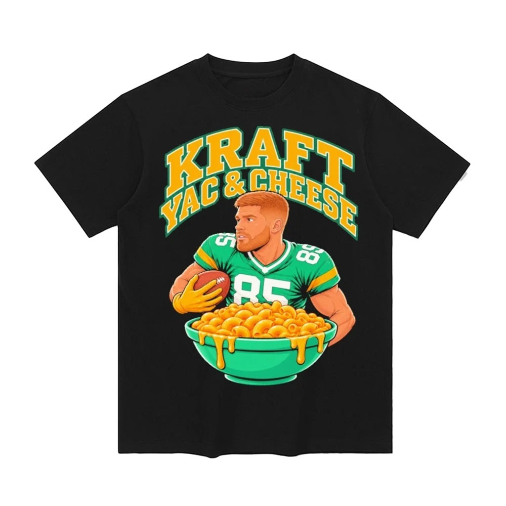 Tucker Kraft #85 Kraft YAC And Cheese T-Shirt Green Bay Packers Merch Football Fan Gear 1 - Unicasport Tucker Kraft #85 Kraft YAC And Cheese T-Shirt Green Bay Packers Merch Football Fan Gear