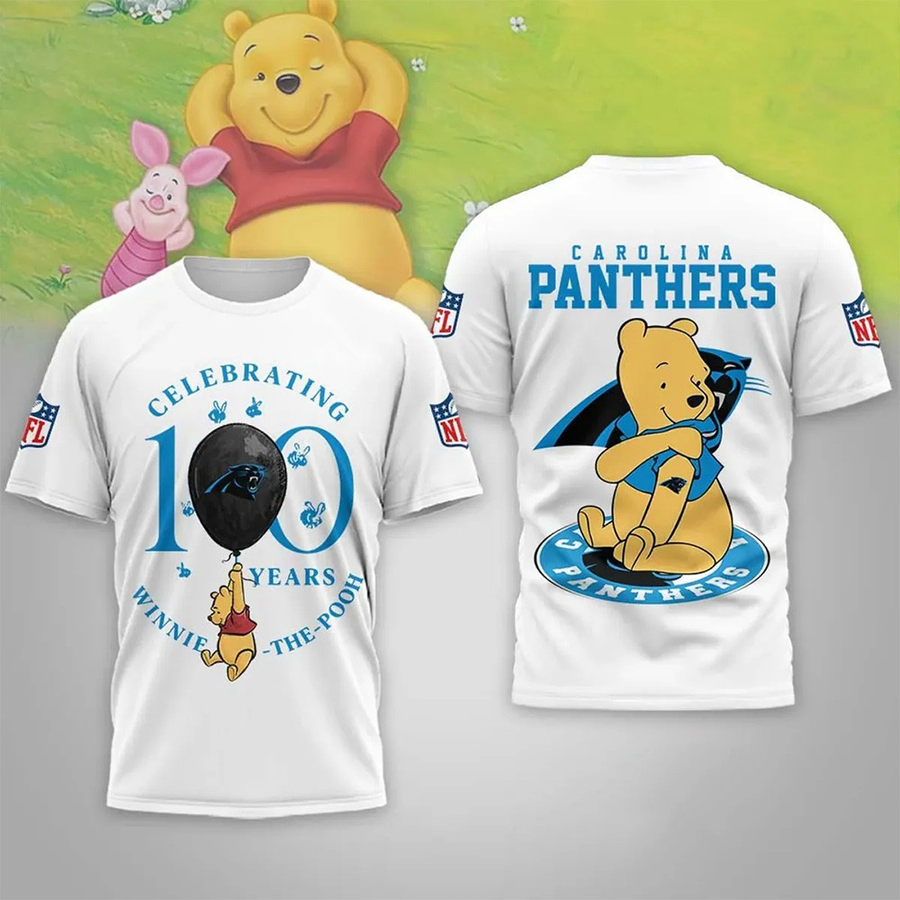 Carolina Panthers Merch NFL X Winnie The Pooh 100th Anniversary Commemorative Shirt Gifts Ideas 1 - Unicasport Carolina Panthers Merch NFL X Winnie The Pooh 100th Anniversary Commemorative Shirt Gifts Ideas
