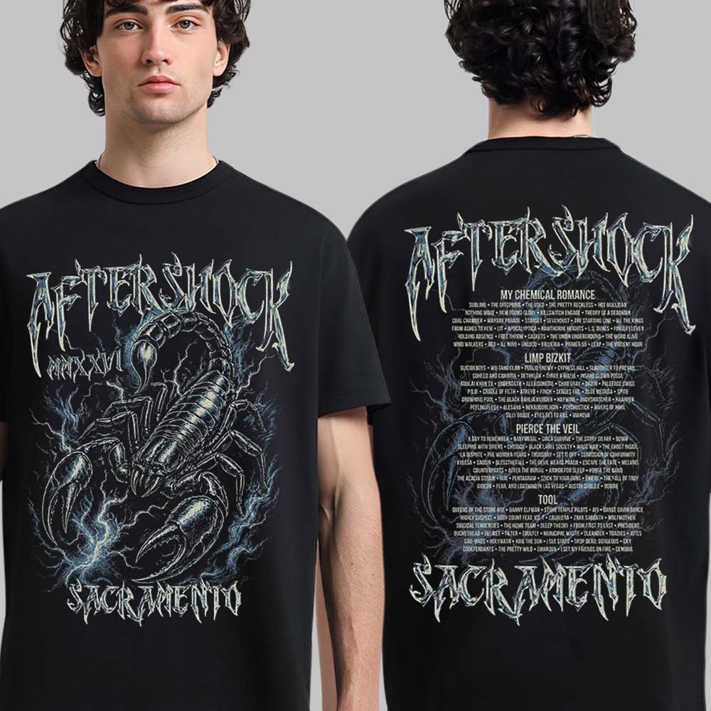 Aftershock Festival 2026 Merch Sacramento CA Shell Shock T-Shirt Gift For Bestie 1 - Unicasport Aftershock Festival 2026 Merch Sacramento CA Shell Shock T-Shirt Gift For Bestie