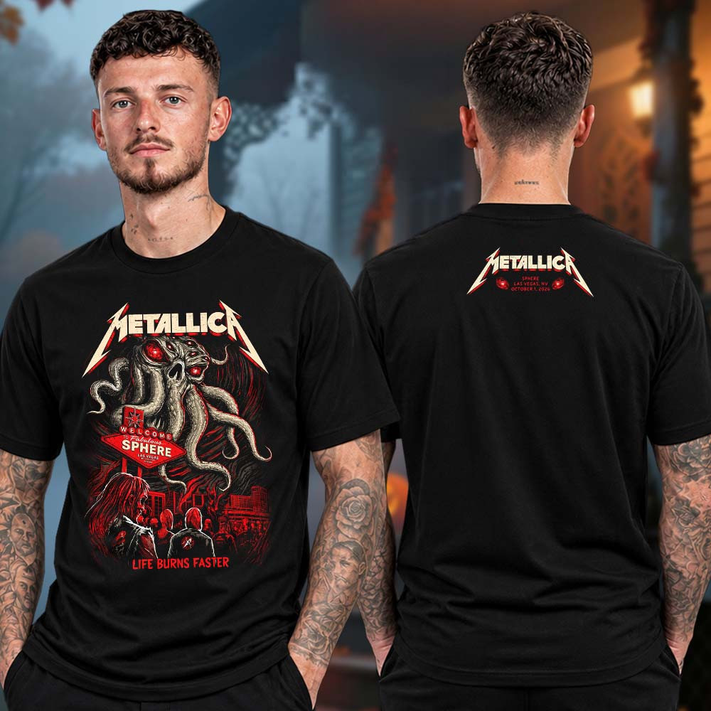 Metallica Merch At Sphere In Las Vegas NV 2026 Black T-Shirt Gift For Metallica Fans 1 - Unicasport Metallica Merch At Sphere In Las Vegas NV 2026 Black T-Shirt Gift For Metallica Fans