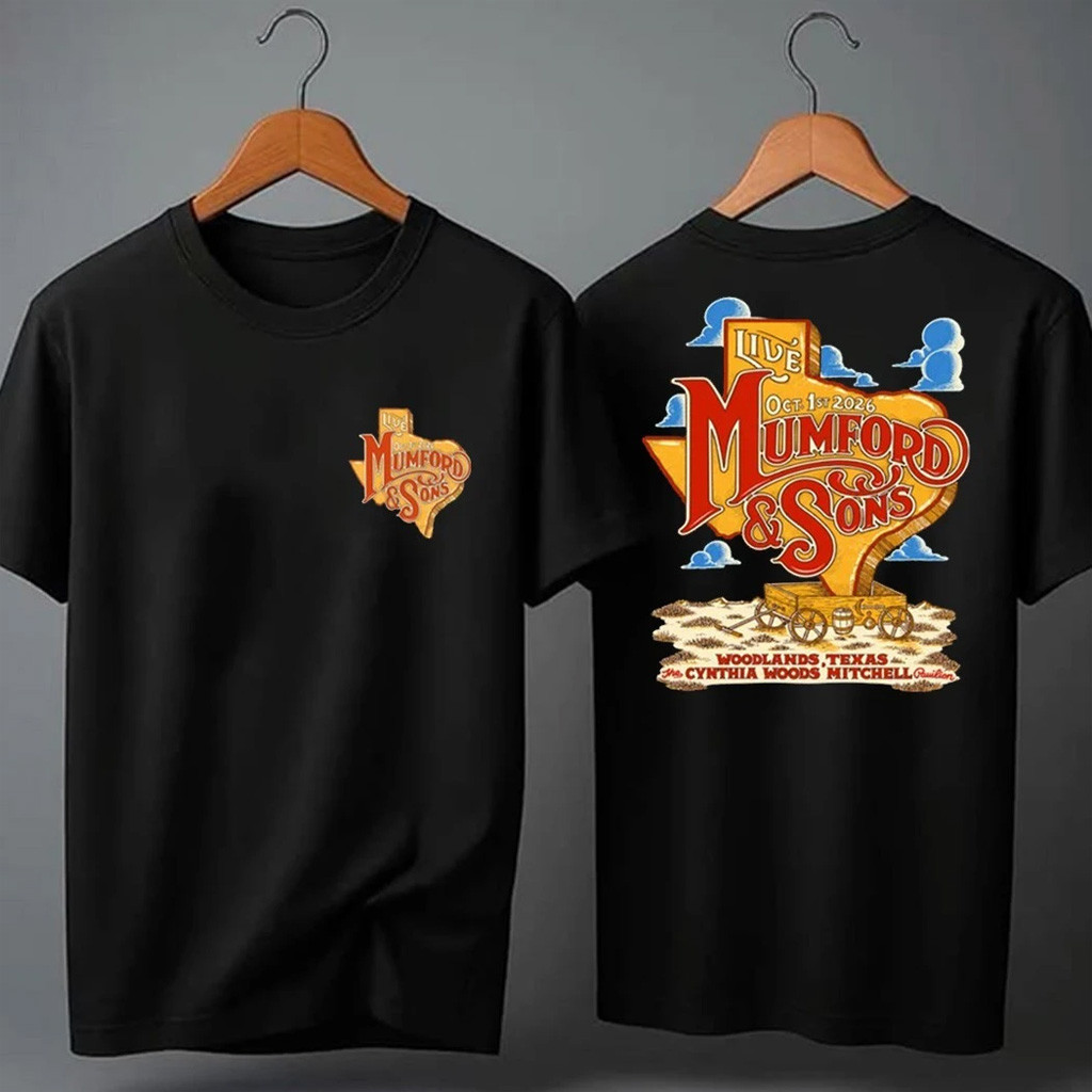 Mumford And Sons Merch 2026 The Cynthia Woods Mitchell Pavilion Woodlands TX Concert Tour Shirt 1 - Unicasport Mumford And Sons Merch 2026 The Cynthia Woods Mitchell Pavilion Woodlands TX Concert Tour Shirt