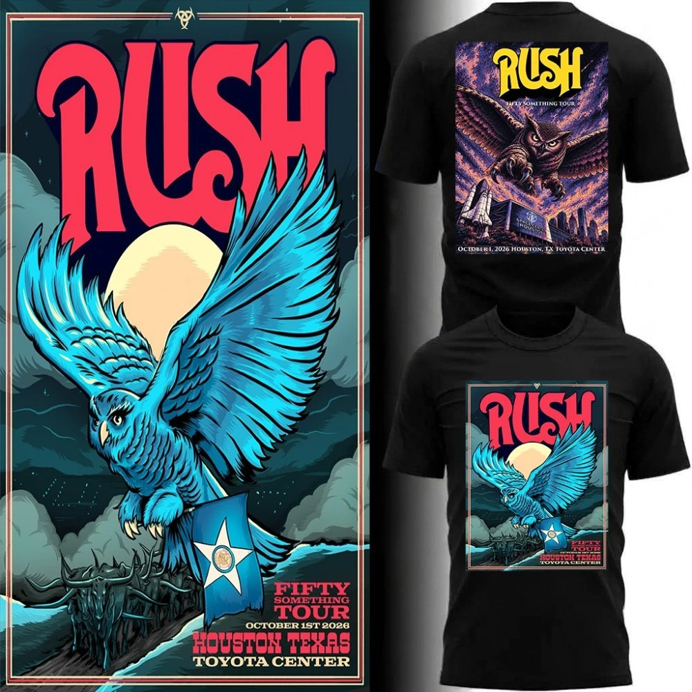Rush Houston T-Shirt October 1 2026 Toyota Center Tee Fifty Something Tour Merch Fan Gifts 1 - Unicasport Rush Houston T-Shirt October 1 2026 Toyota Center Tee Fifty Something Tour Merch Fan Gifts