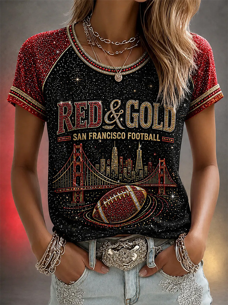 San Francisco 49ers Merch Red And Gold San Francisco Football T-Shirt NFL Outfit Gifts Idea 1 - Unicasport San Francisco 49ers Merch Red And Gold San Francisco Football T-Shirt NFL Outfit Gifts Idea