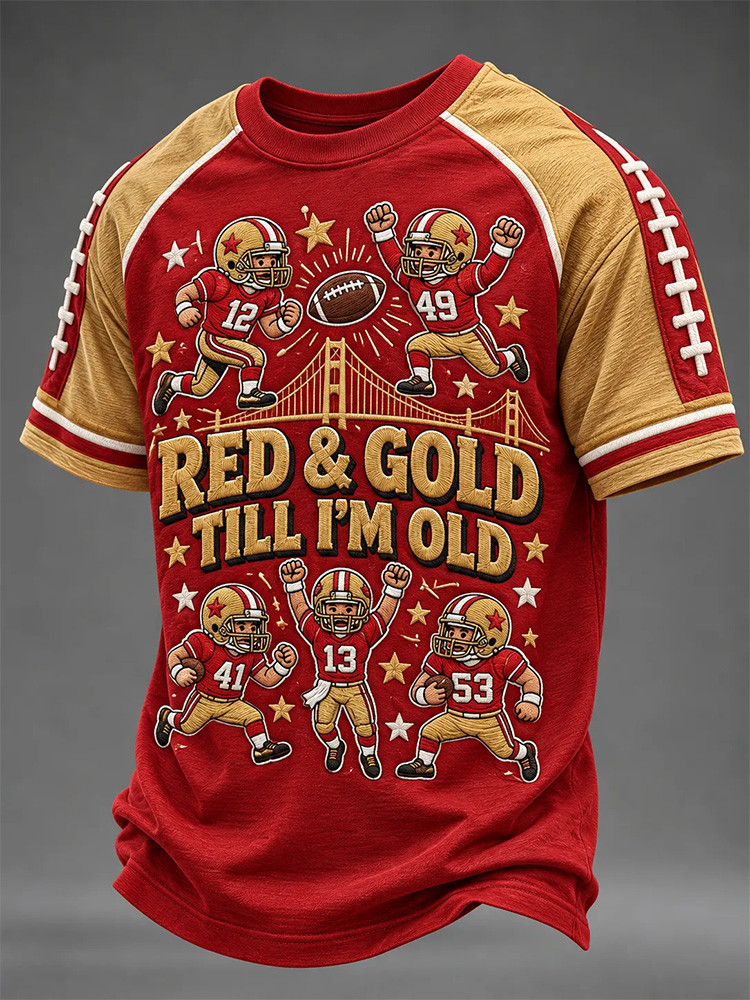 San Francisco 49ers Merch Red Gold Till I'm Old T-Shirt NFL Clothing Football Fan Gifts 1 - Unicasport San Francisco 49ers Merch Red Gold Till I'm Old T-Shirt NFL Clothing Football Fan Gifts