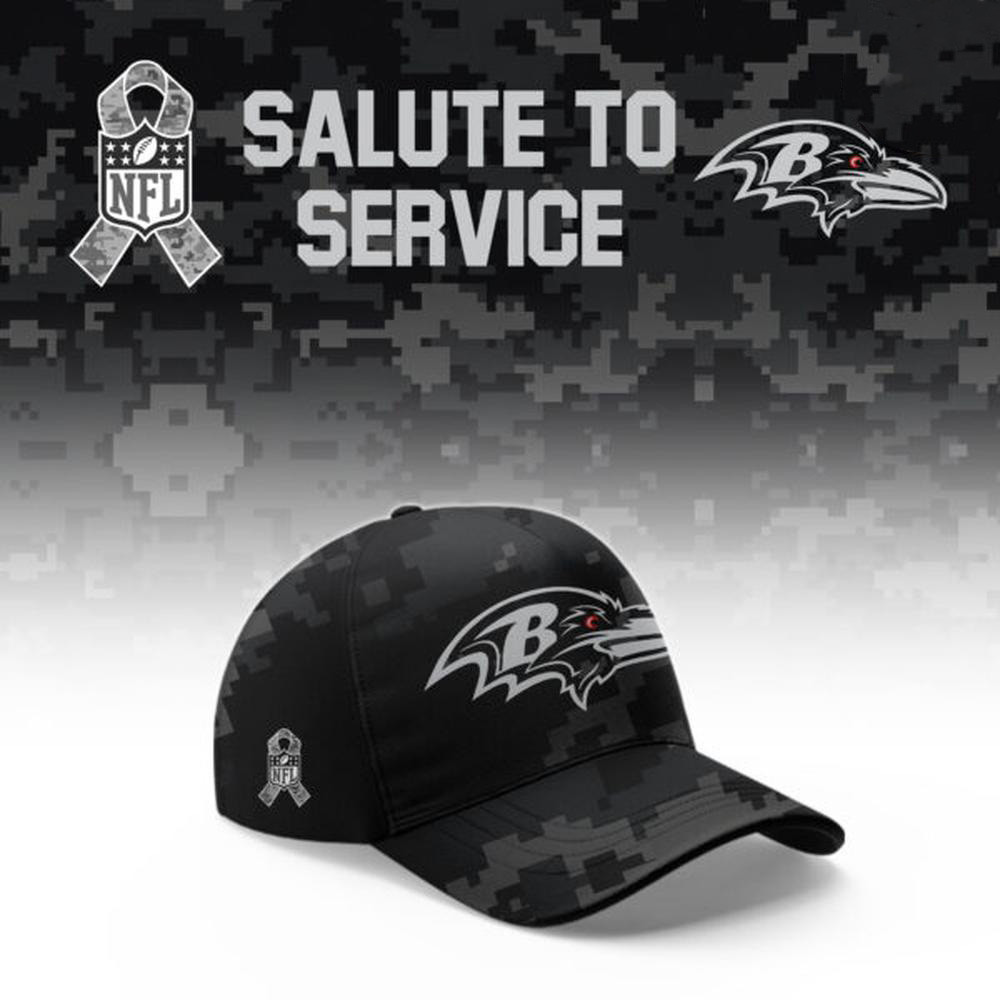 Baltimore Ravens Merch NFL Salute To Service Camo Hat Ravens Football Baseball Cap Gifts Idea 1 - Unicasport Baltimore Ravens Merch NFL Salute To Service Camo Hat Ravens Football Baseball Cap Gifts Idea