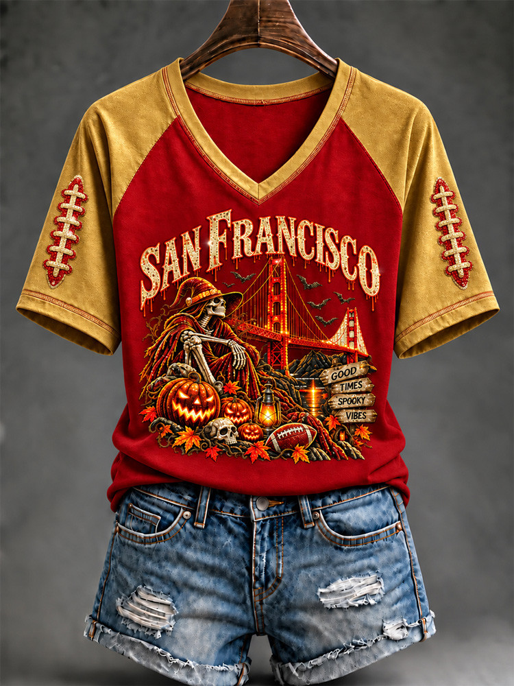 San Francisco 49ers Merch San Francisco V-Neck Shirt NFL Outfit Gift For 49ers Lovers 1 - Unicasport San Francisco 49ers Merch San Francisco V-Neck Shirt NFL Outfit Gift For 49ers Lovers