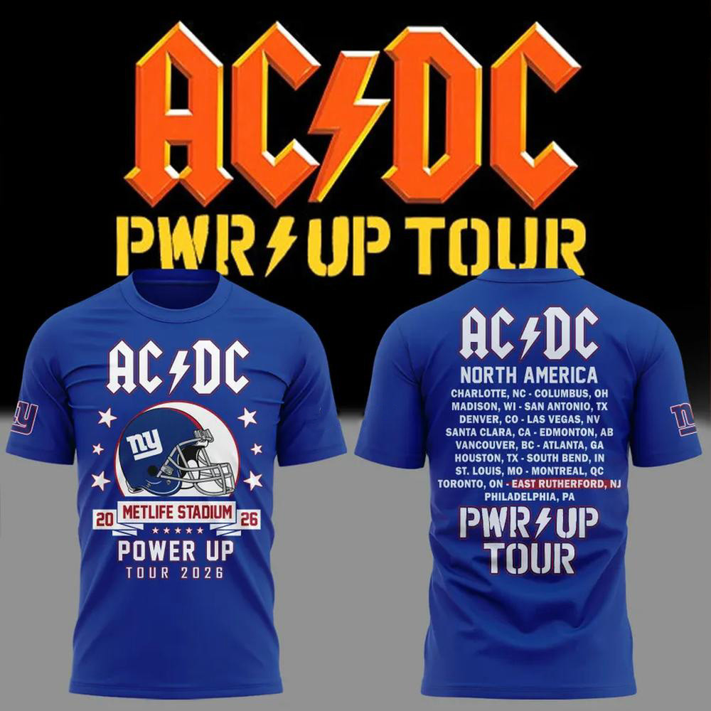 ACDC Merch X New York Giants Power Up Tour Shirt ACDC Concert Clothes Gifts Ideas 1 - Unicasport ACDC Merch X New York Giants Power Up Tour Shirt ACDC Concert Clothes Gifts Ideas