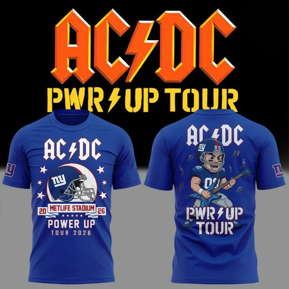 ACDC Merch X New York Giants Power Up Tour Shirt Rock Concert Apparel ACDC Fans Gifts 1 - Unicasport ACDC Merch X New York Giants Power Up Tour Shirt Rock Concert Apparel ACDC Fans Gifts