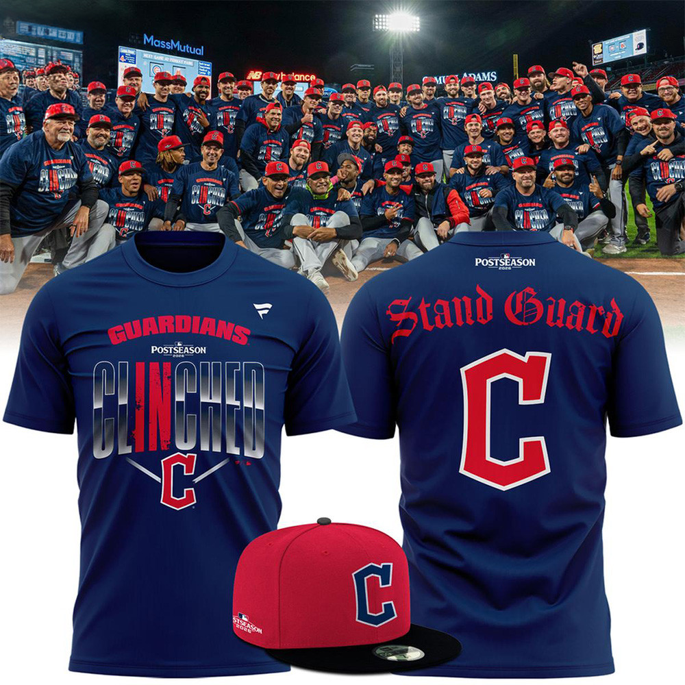 Cleveland Guardians Merch 2026 Postseason Clinched Shirt Guardians Game Day Apparel Gifts Ideas 1 - Unicasport Cleveland Guardians Merch 2026 Postseason Clinched Shirt Guardians Game Day Apparel Gifts Ideas