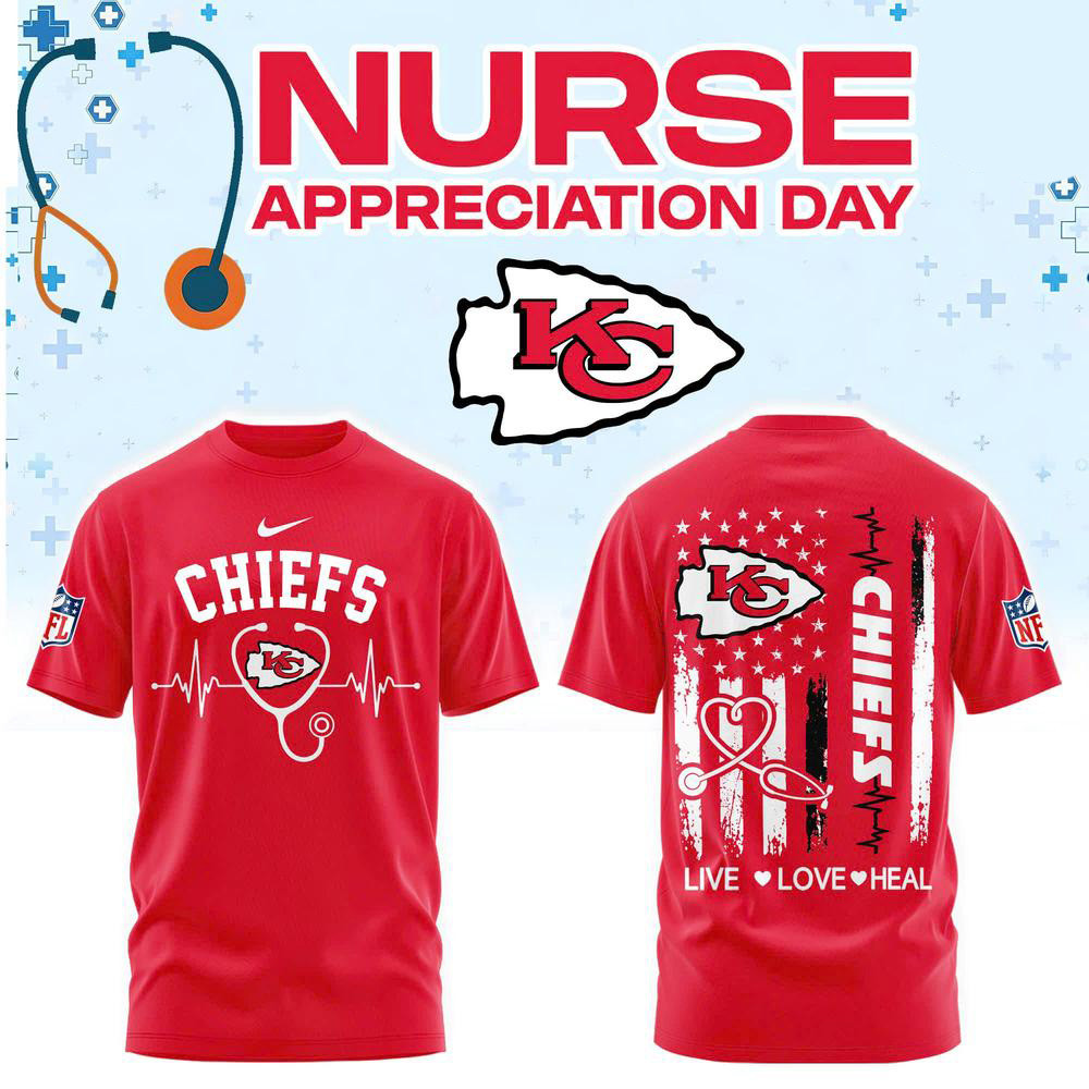 Kansas City Chiefs Merch X Nurse Appreciation Red Shirt NFL Apparel Gifts For Chiefs Kingdom 1 - Unicasport Kansas City Chiefs Merch X Nurse Appreciation Red Shirt NFL Apparel Gifts For Chiefs Kingdom