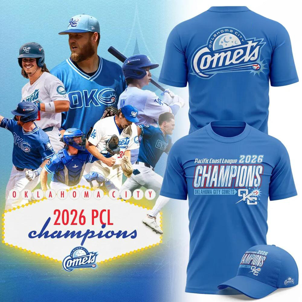Oklahoma City Comets Merch Pacific Coast League Champions 2026 Shirt Baseball Players Gifts 1 - Unicasport Oklahoma City Comets Merch Pacific Coast League Champions 2026 Shirt Baseball Players Gifts